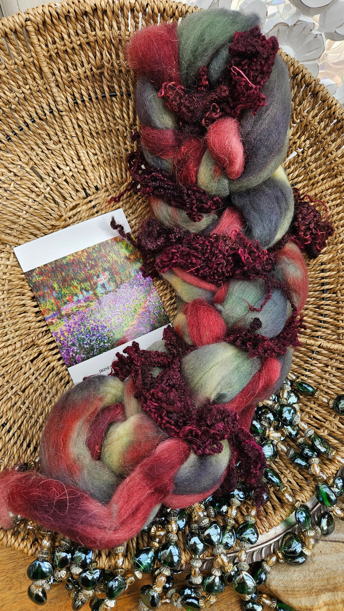 Monet Inspired Signature Art Roving - Irises in Monet's Garden 102 - 4 oz