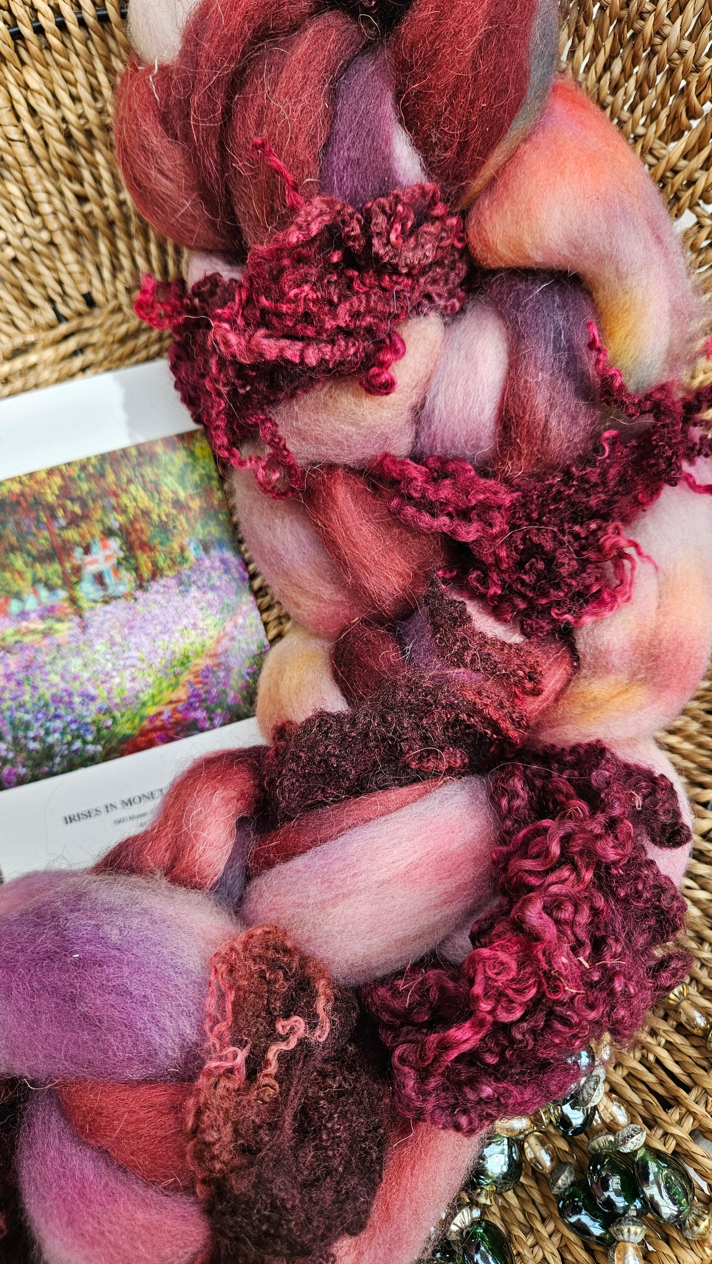 Monet Inspired Signature Art Roving - Irises in Monet's Garden 103 - 4 oz