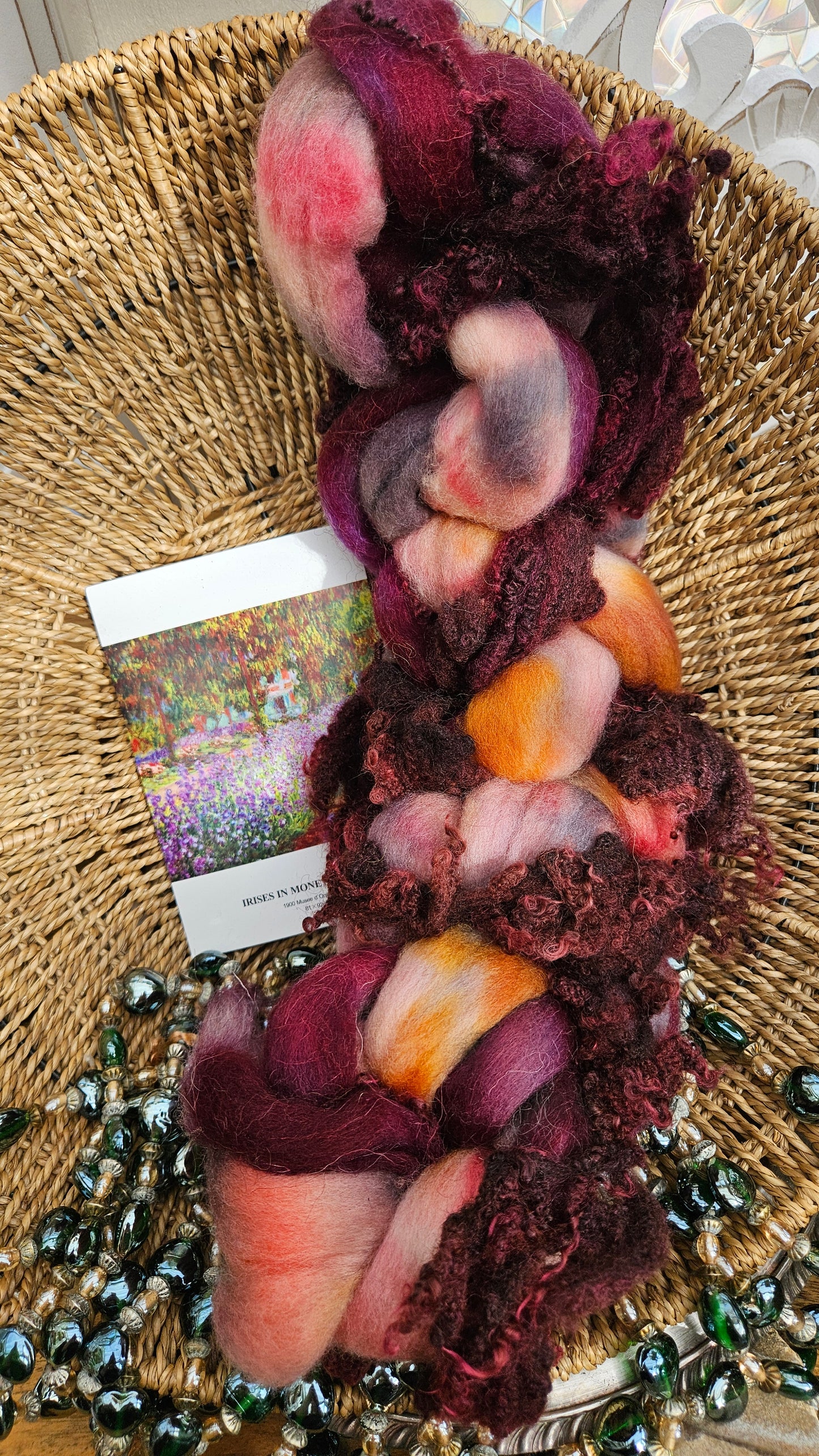 Monet Inspired Signature Art Roving - Irises in Monet's Garden 104 - 3.9 oz