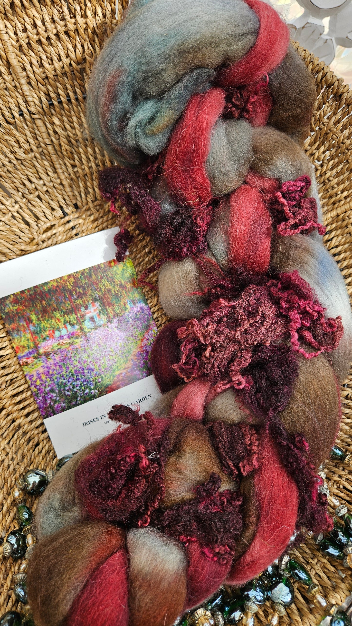 Monet Inspired Signature Art Roving - Irises in Monet's Garden 105 - 4.2 oz