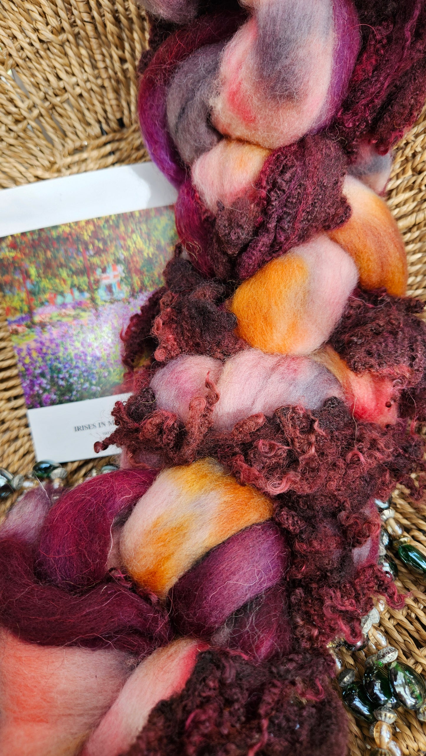 Monet Inspired Signature Art Roving - Irises in Monet's Garden 104 - 3.9 oz