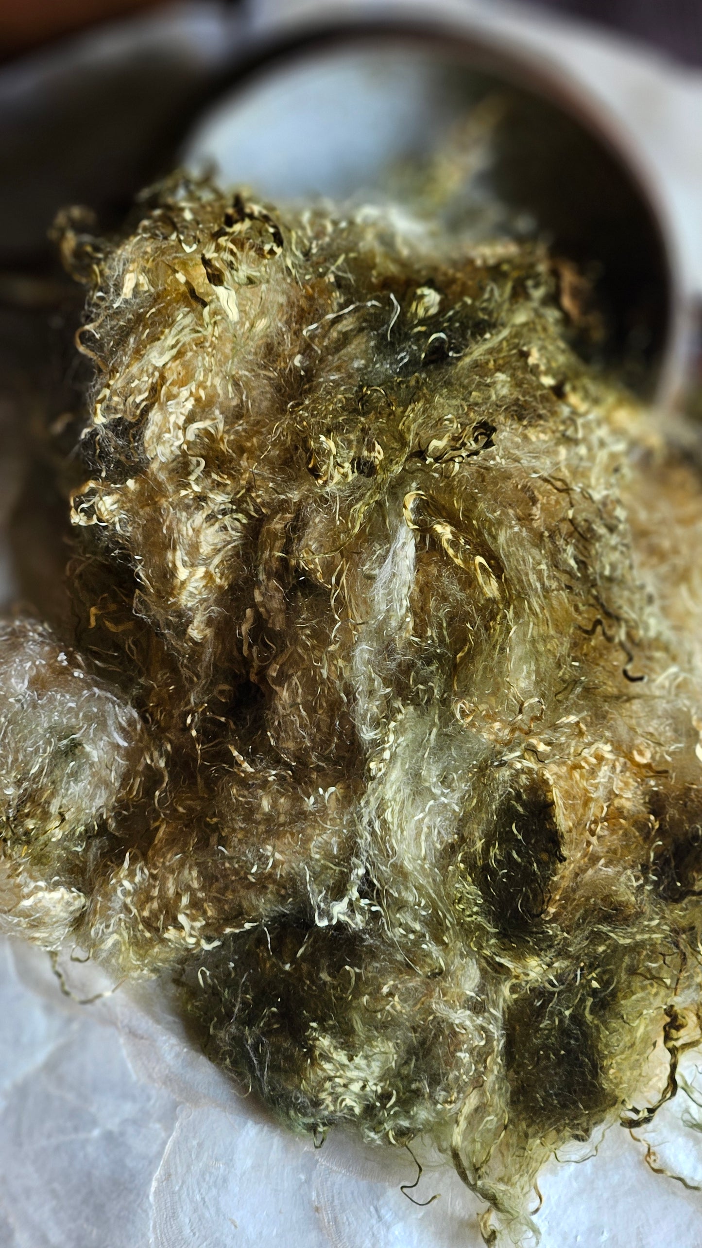 CHRYSOBERYL - hand-dyed eucalyptus crimp faux-silk for art yarn embellishing, fiber blending, felting, and papermaking - 2 oz | 57 g