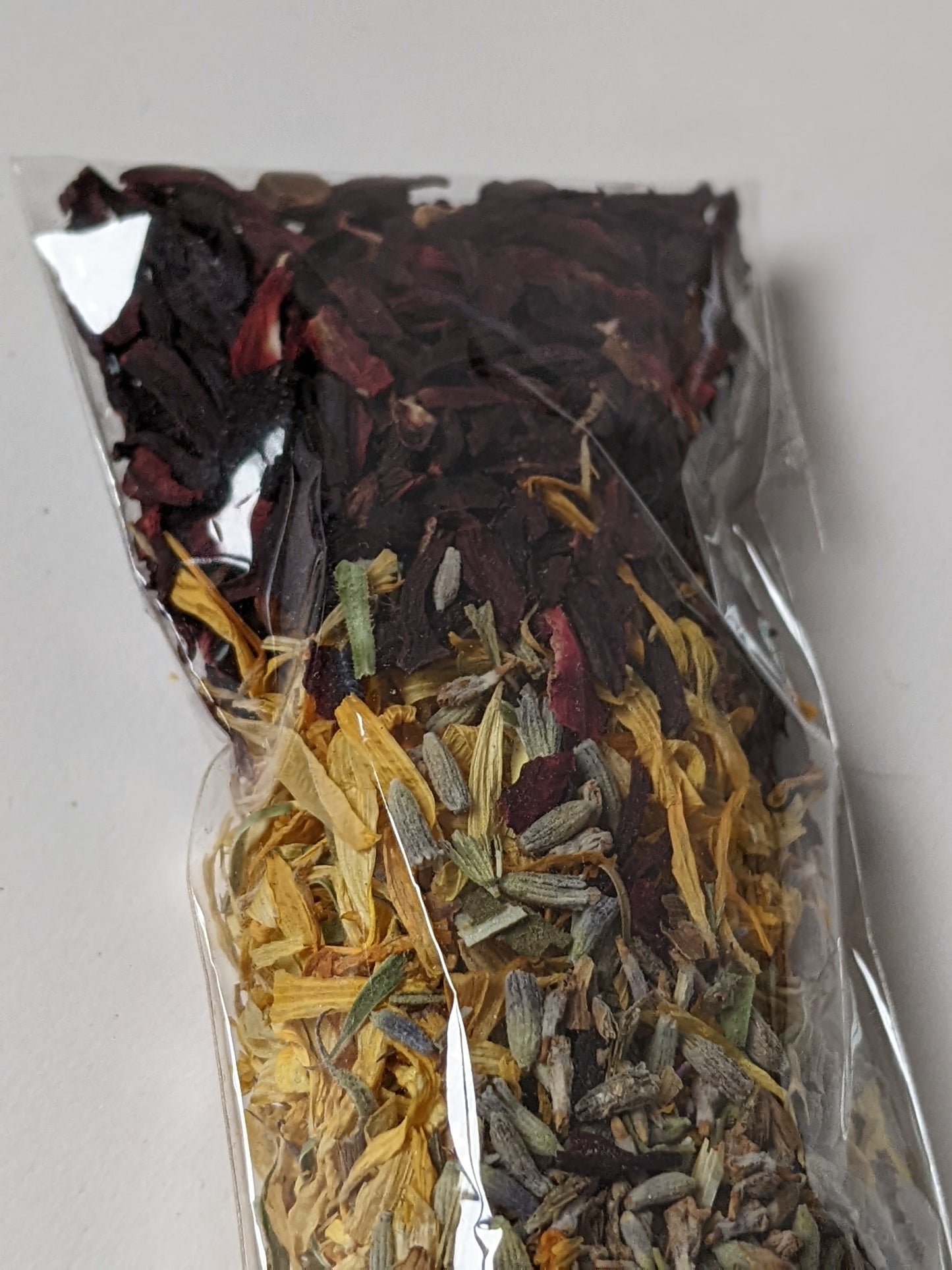 Dried lavender, hibiscus, calendula, and 1800s paper bits for papermaking - 1 oz | 28 g