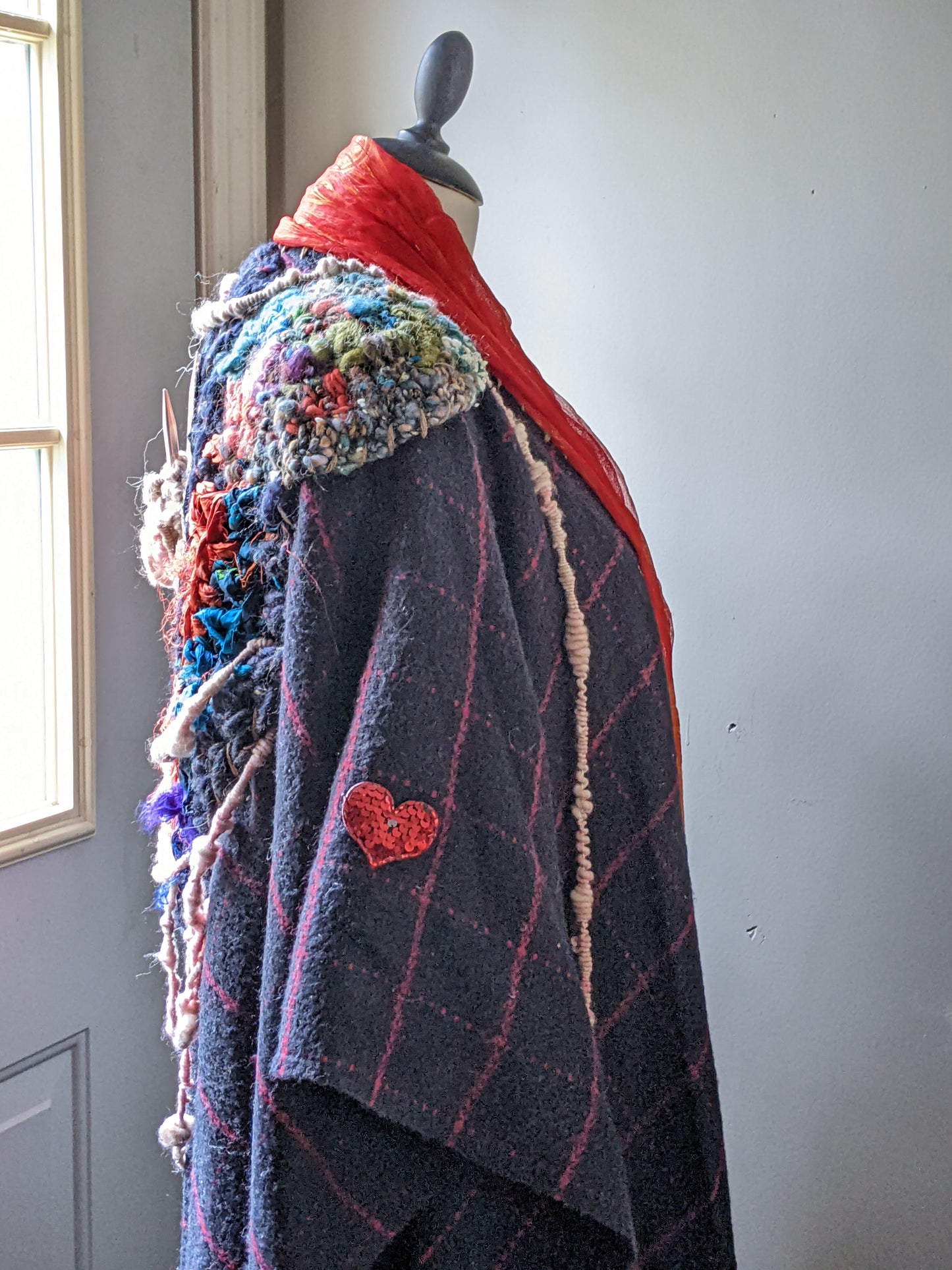 YARN-APOCALYPSE - freeform crochet fiber festival upcycled free size wrap