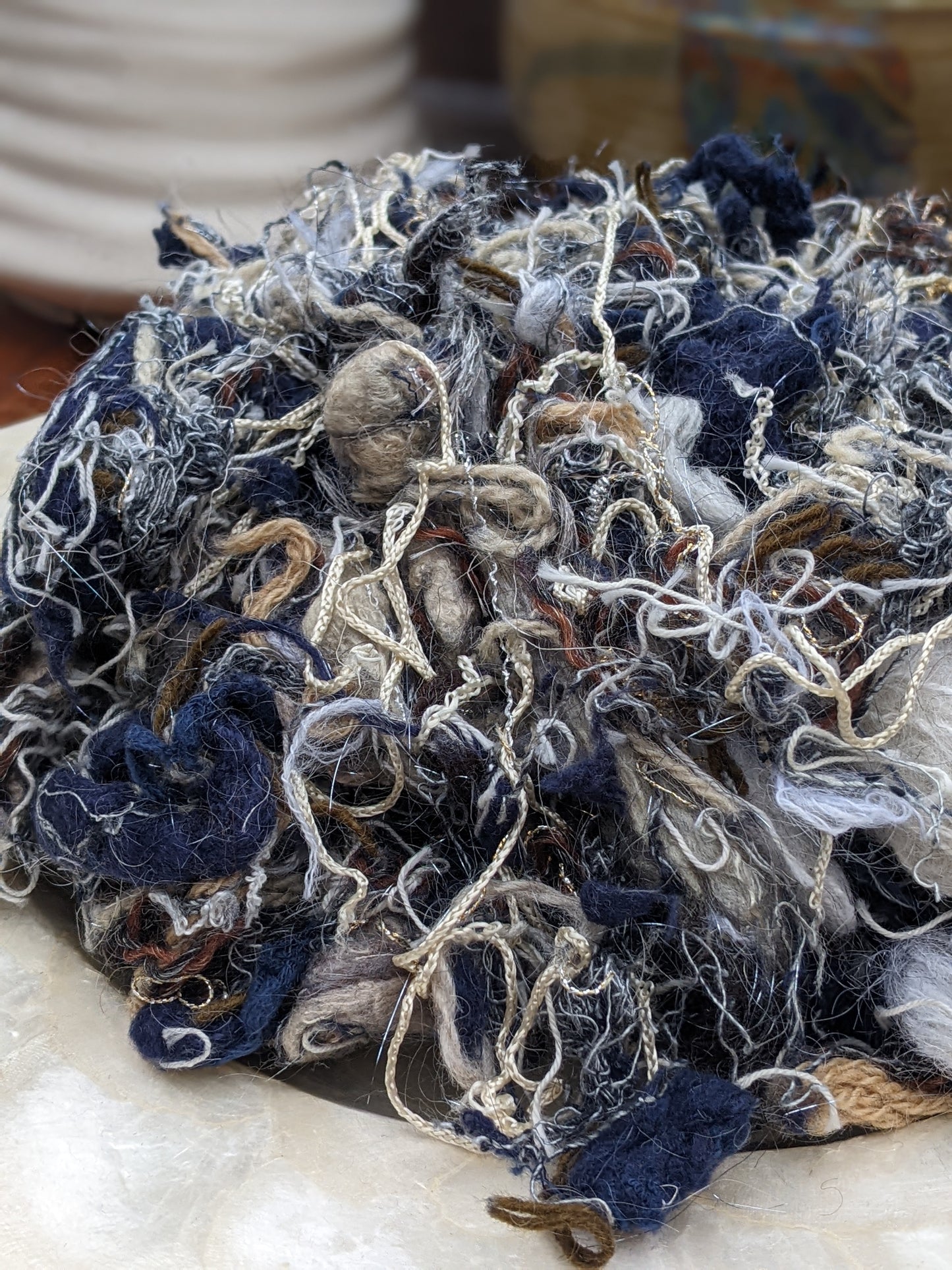 HOKUSAI - recycled thread mix for fiber blending and felting - 3 oz | 85 g