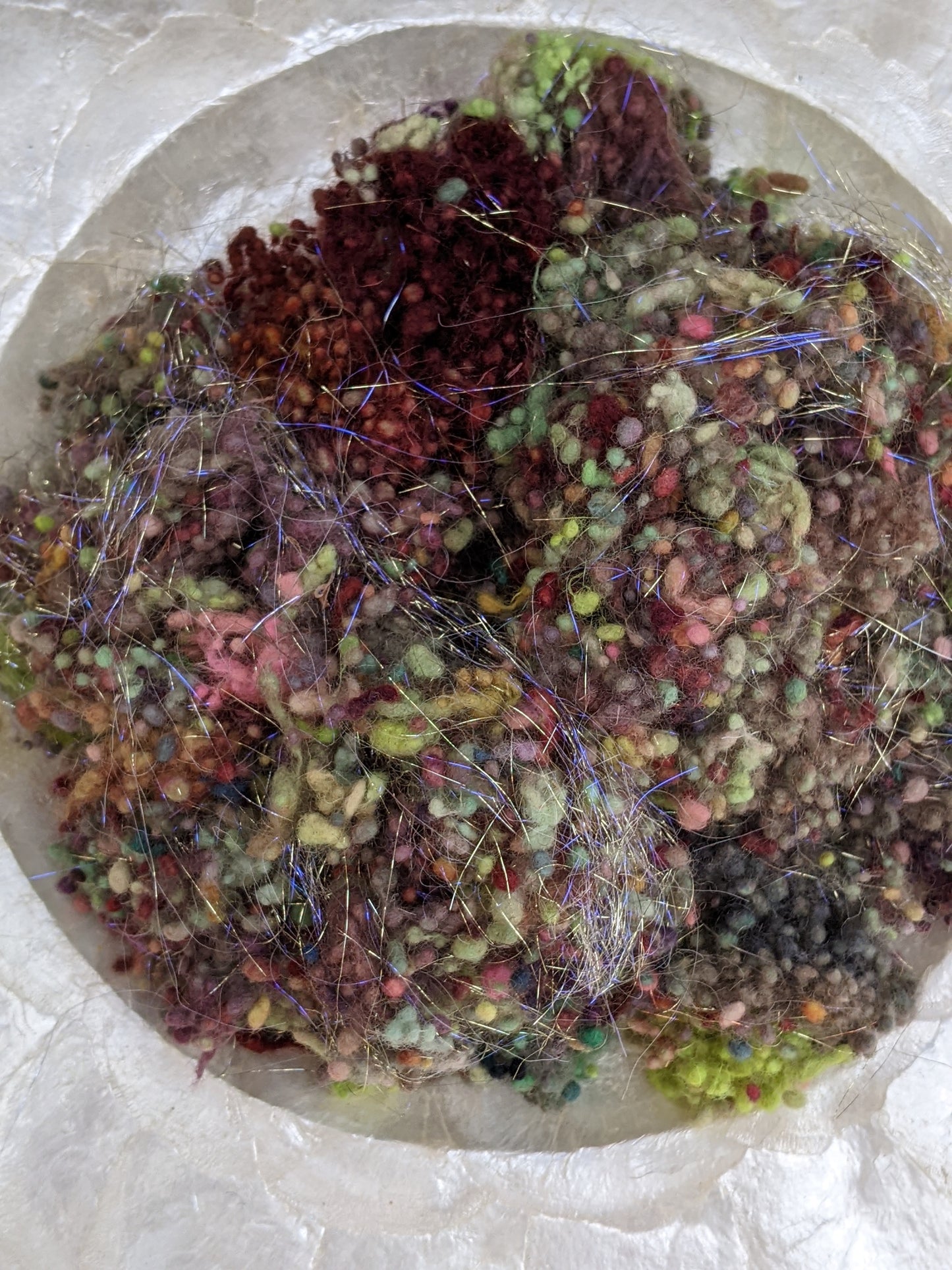 MARI - hand-dyed fine wool nepps with sparkle for fiber blending and felting - 1 oz | 28 g