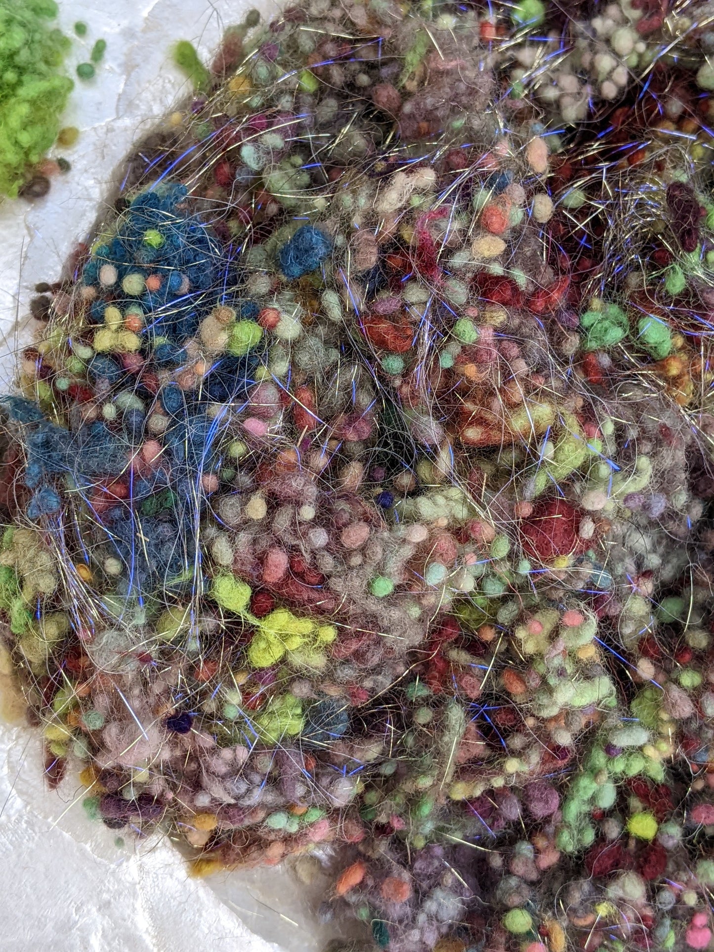 MARI - hand-dyed fine wool nepps with sparkle for fiber blending and felting - 1 oz | 28 g