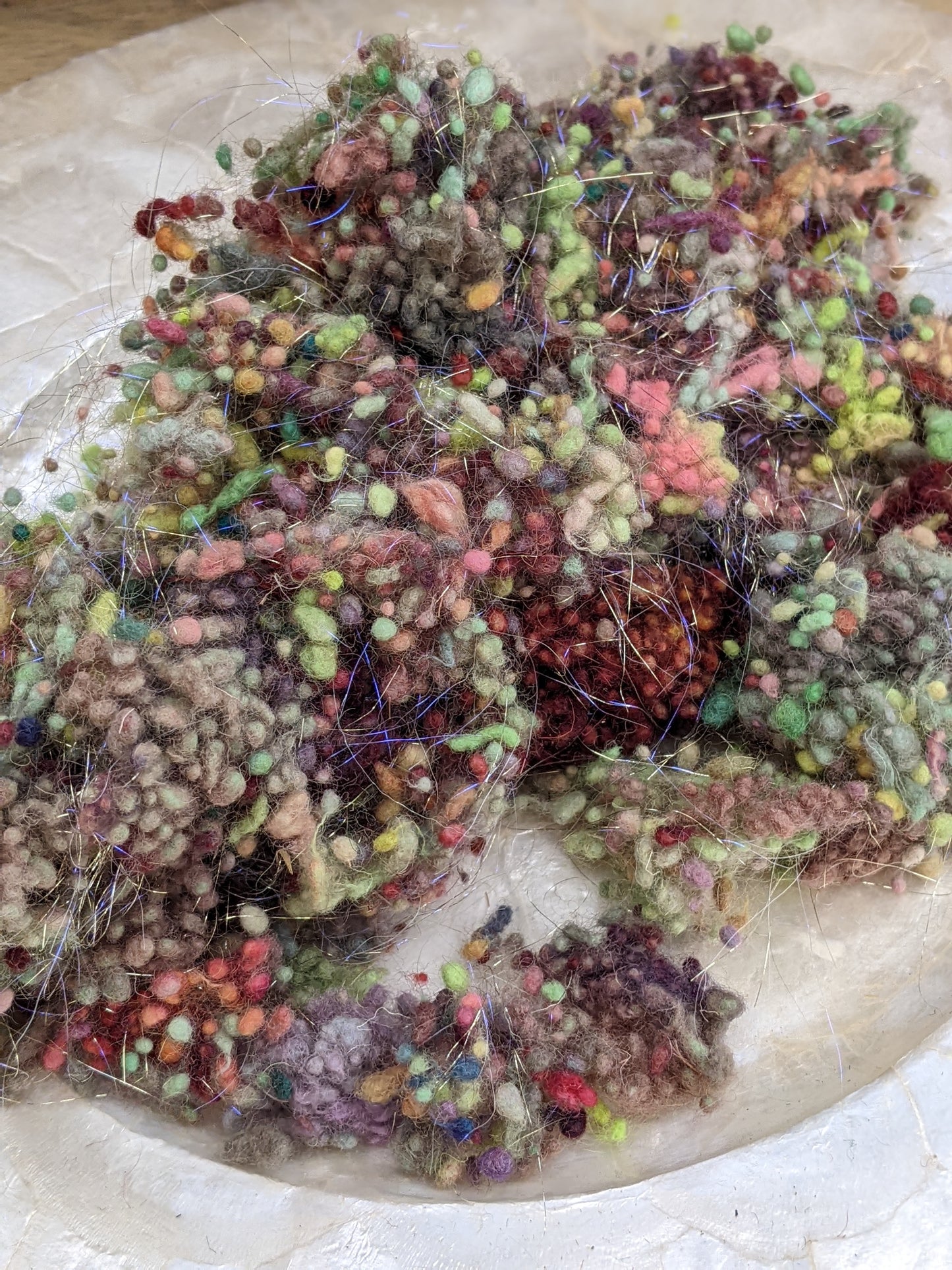 MARI - hand-dyed fine wool nepps with sparkle for fiber blending and felting - 1 oz | 28 g