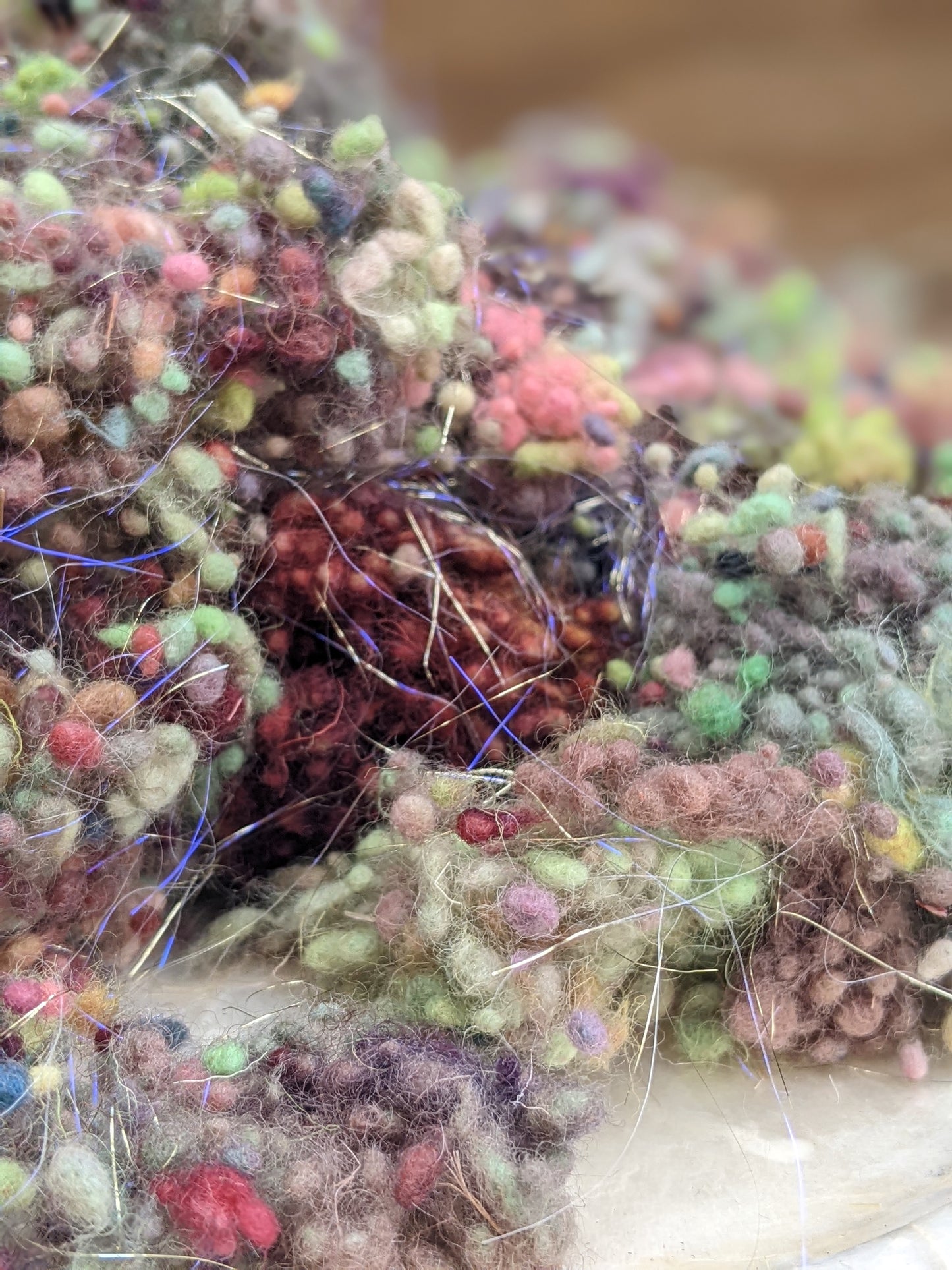 MARI - hand-dyed fine wool nepps with sparkle for fiber blending and felting - 1 oz | 28 g