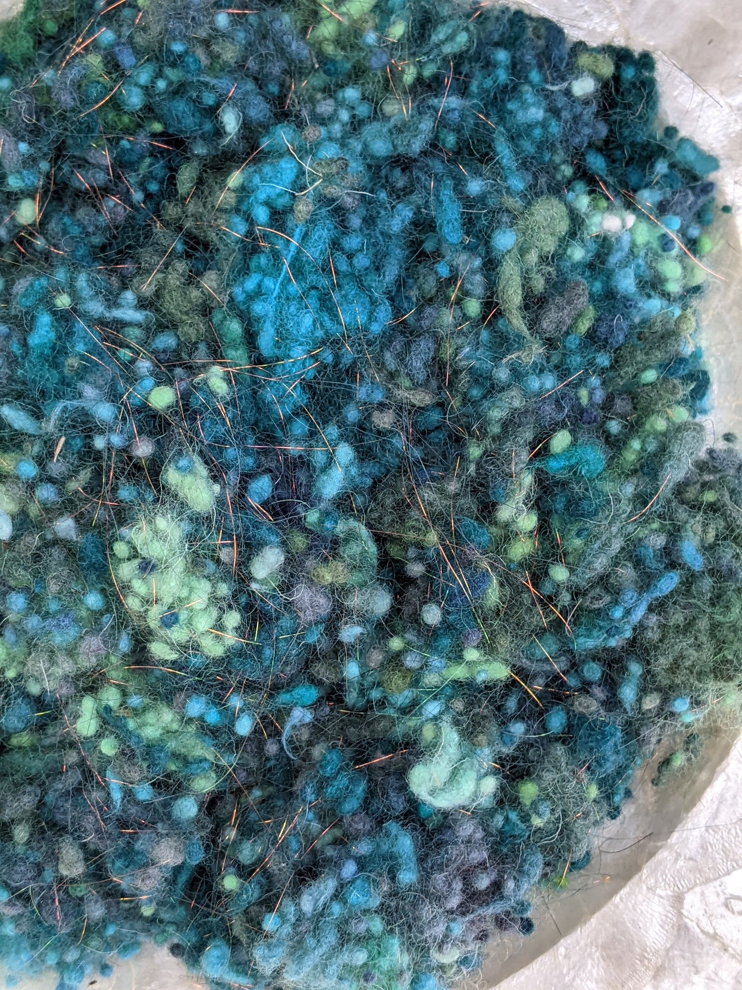 THEBES Dyed Fine Wool Nepps and Blend - 1 ounce