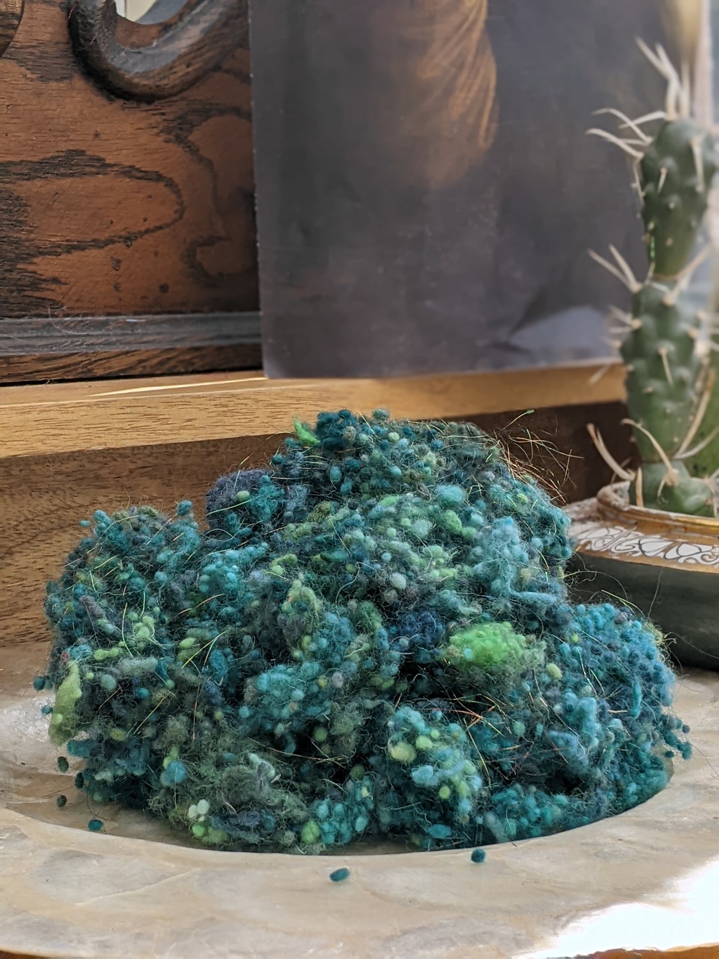 THEBES Dyed Fine Wool Nepps and Blend - 1 ounce
