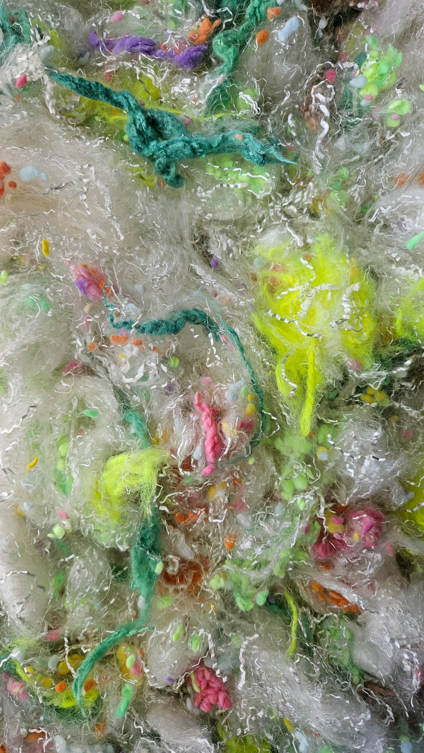 WHITE OPAL - faux silk limited edition hand-dyed fiber art texture for blending, felting, and papermaking - 2 oz | 57 g