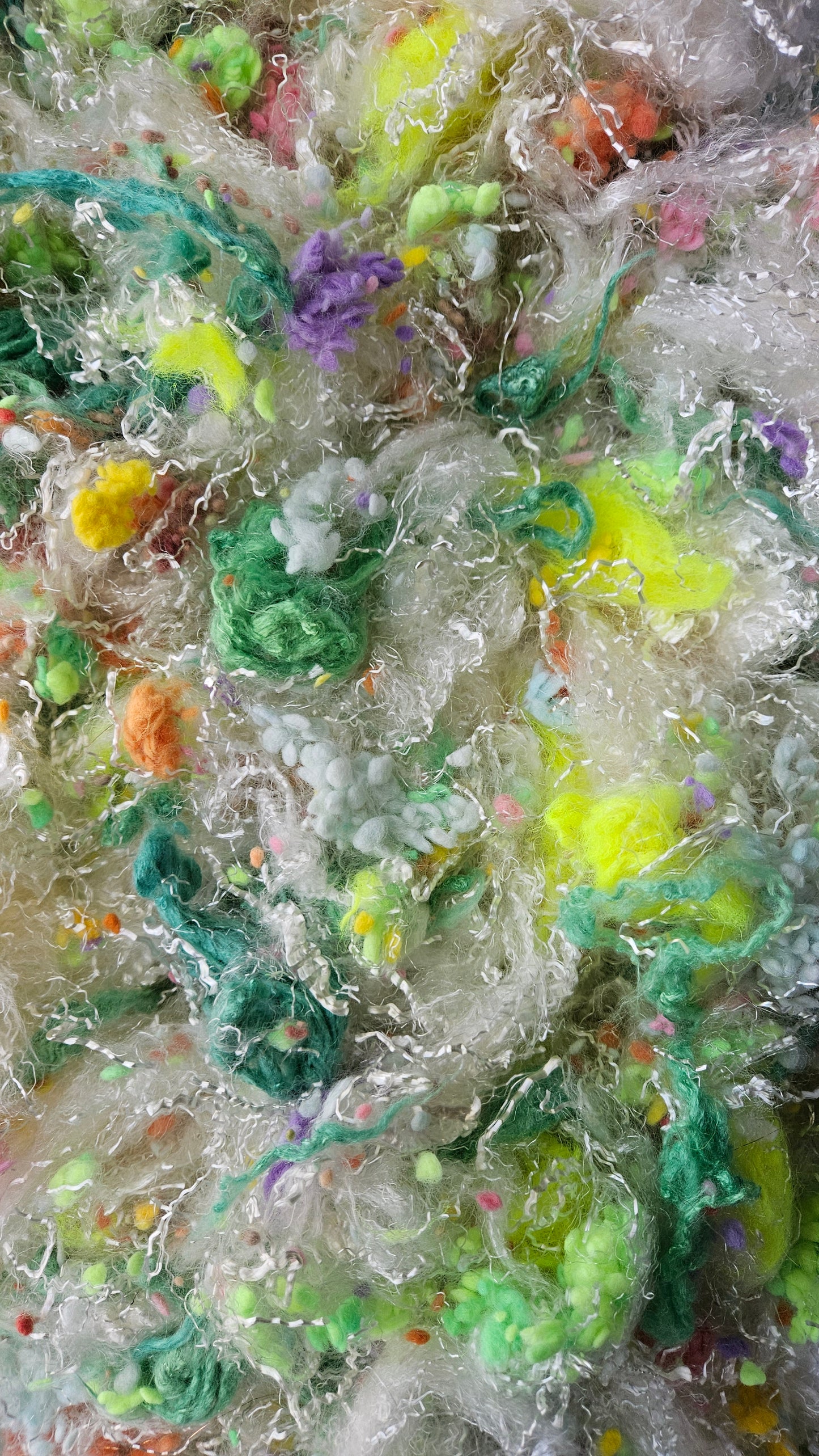 WHITE OPAL - faux silk limited edition hand-dyed fiber art texture for blending, felting, and papermaking - 2 oz | 57 g