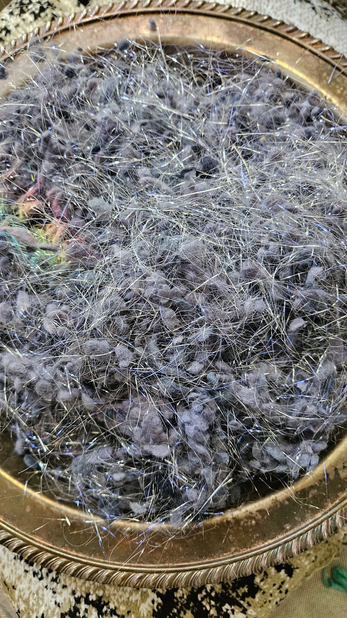 STONE - rare hand-dyed cotton nepps with sparkle for fiber blending, felting, and papermaking - 1 oz | 28 g