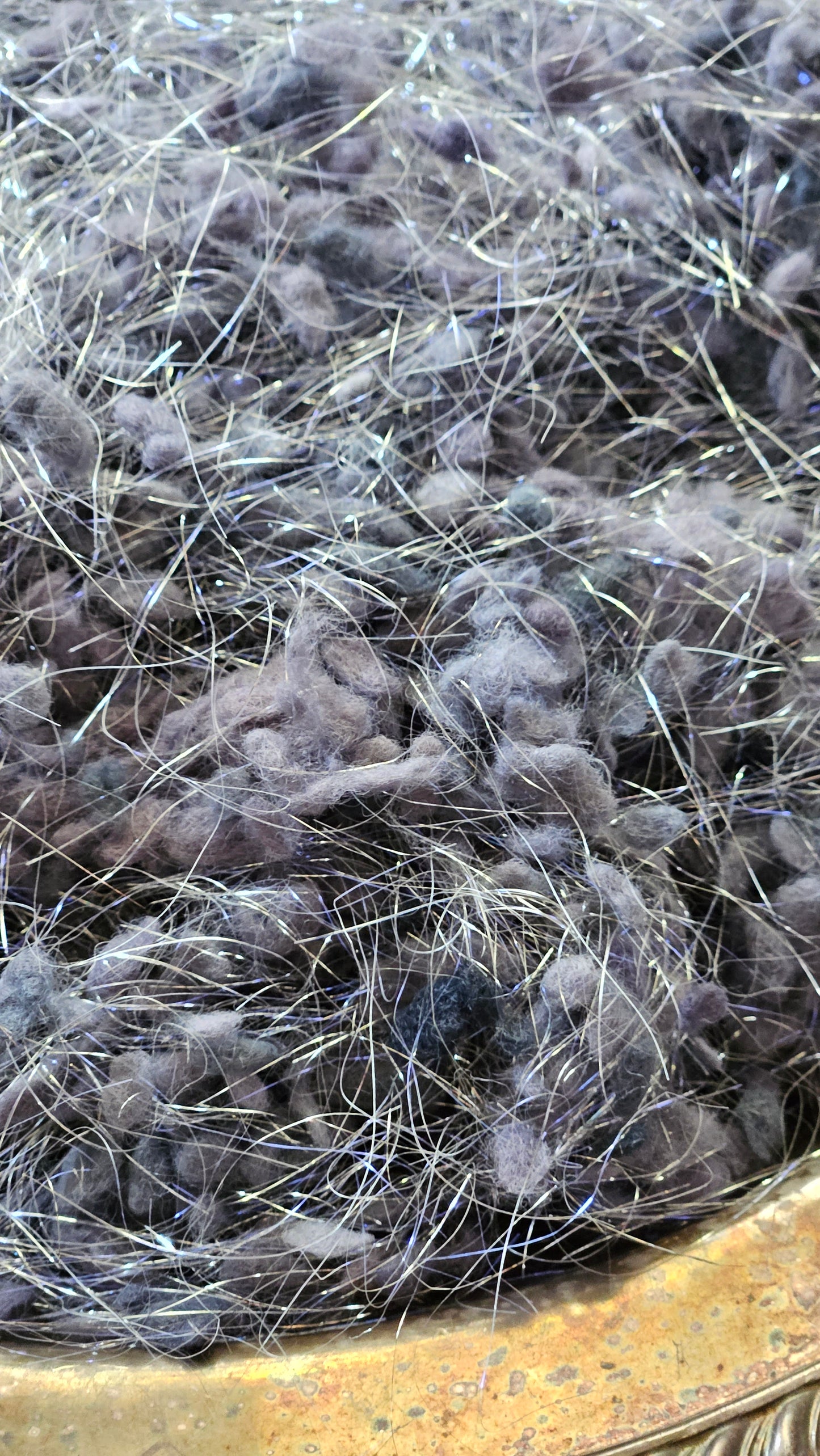 STONE - rare hand-dyed cotton nepps with sparkle for fiber blending, felting, and papermaking - 1 oz | 28 g