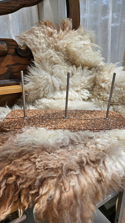 Handcrafted Triple Bobbin Holder Stand Lazy Kate in Corian