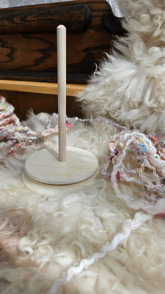 Handcrafted Yarn Bobbin Spinning Stand in Corian and Wood by Patterson Designs - S1