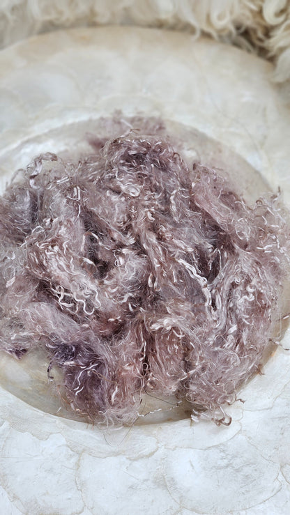 COOL ROSE GOLD Eucalyptus Crimp Hand Dyed Effects Fiber - 1 ounce