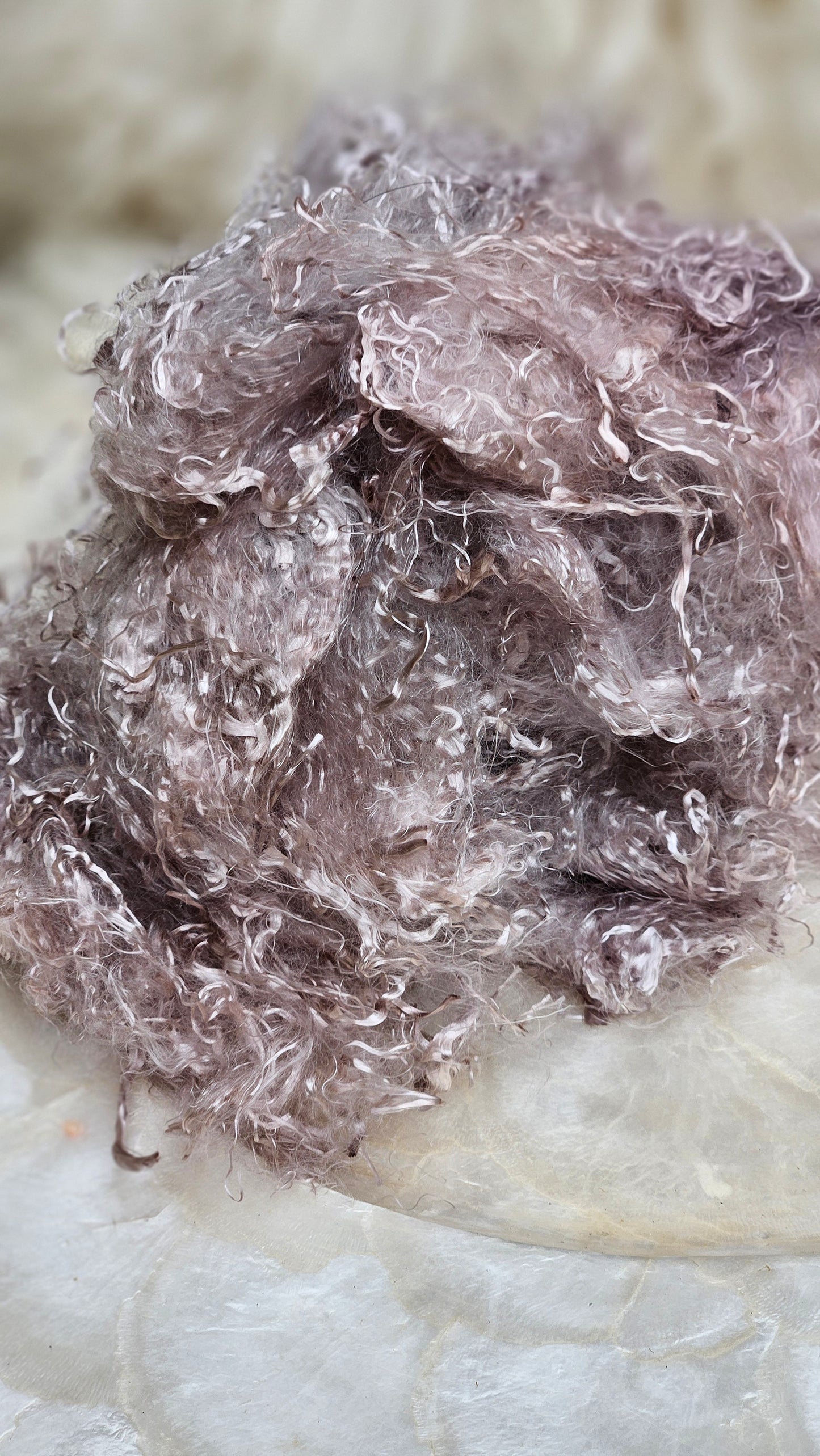 COOL ROSE GOLD Eucalyptus Crimp Hand Dyed Effects Fiber - 1 ounce