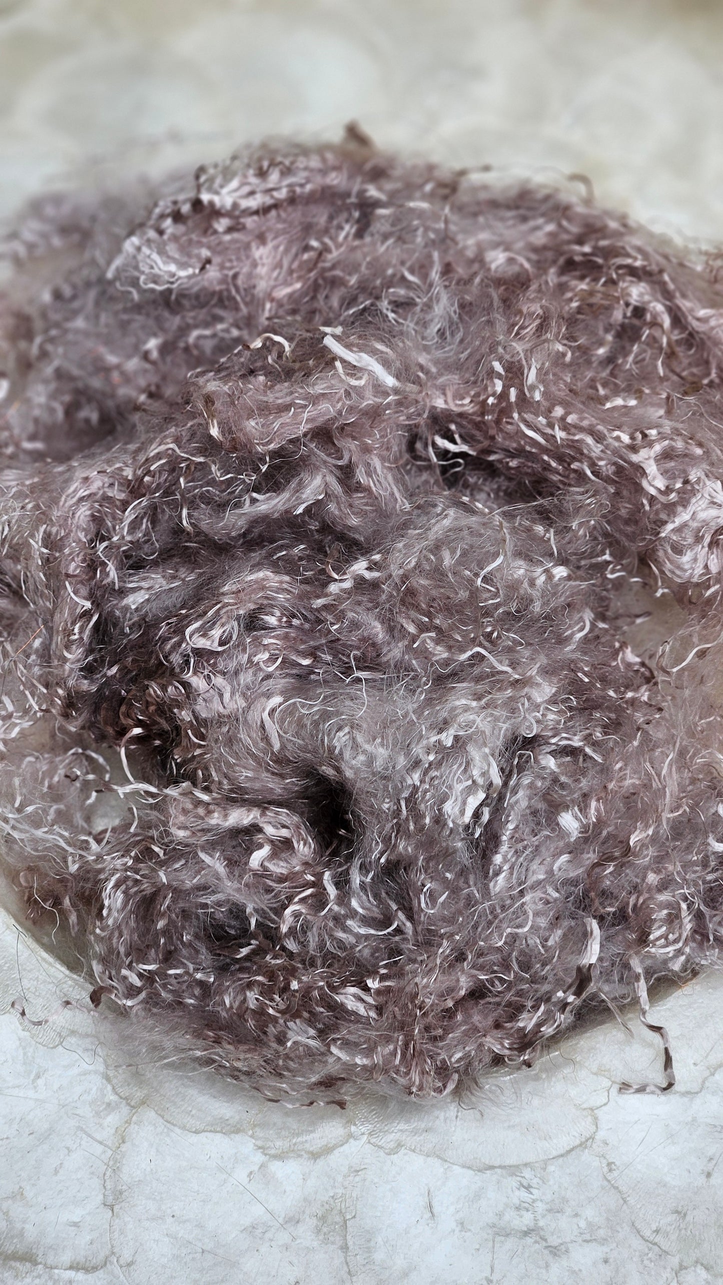 COOL ROSE GOLD Eucalyptus Crimp Hand Dyed Effects Fiber - 1 ounce
