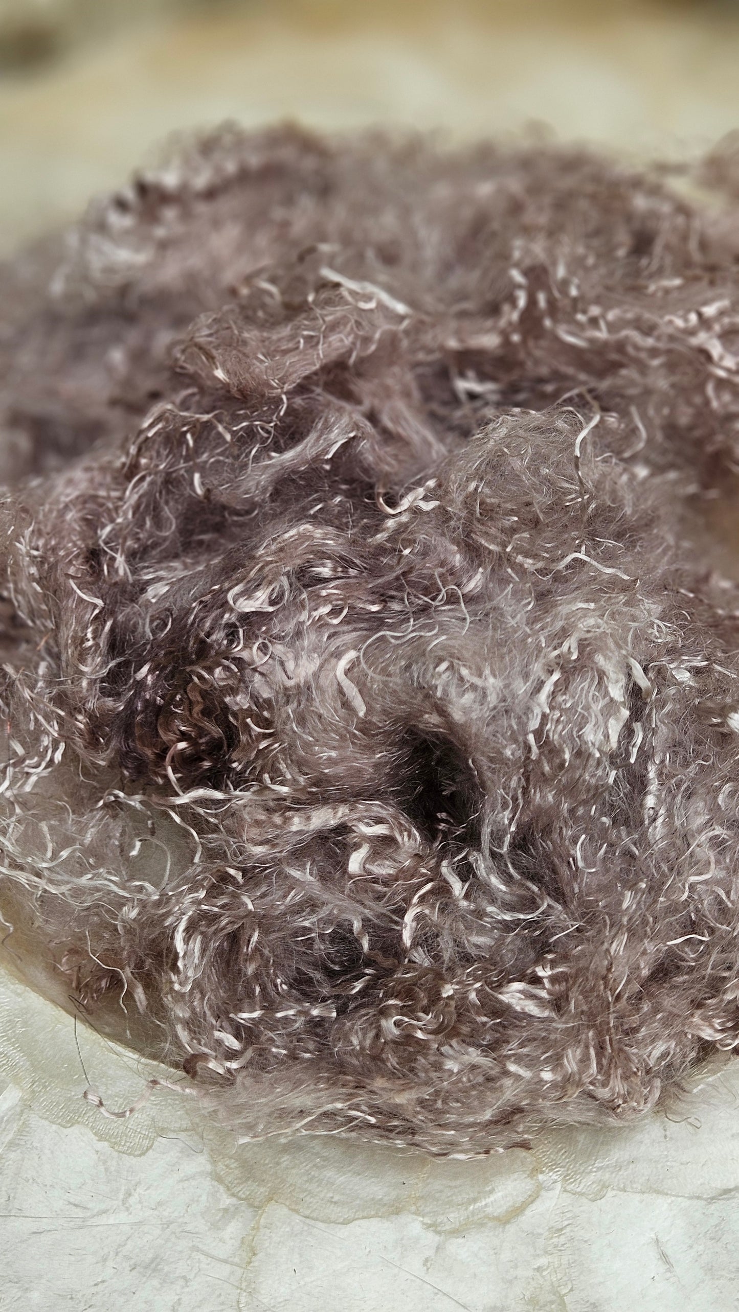 COOL ROSE GOLD Eucalyptus Crimp Hand Dyed Effects Fiber - 1 ounce