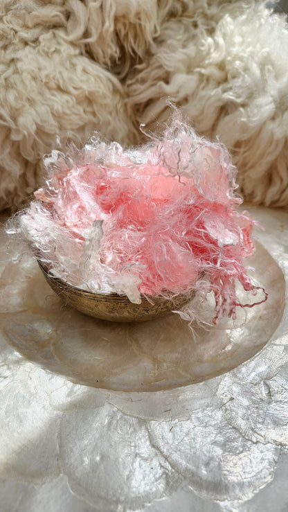 ROSE QUARTZ - hand-dyed eucalyptus crimp faux-silk for art yarn embellishing, fiber blending, felting, and papermaking - 2 oz | 57 g