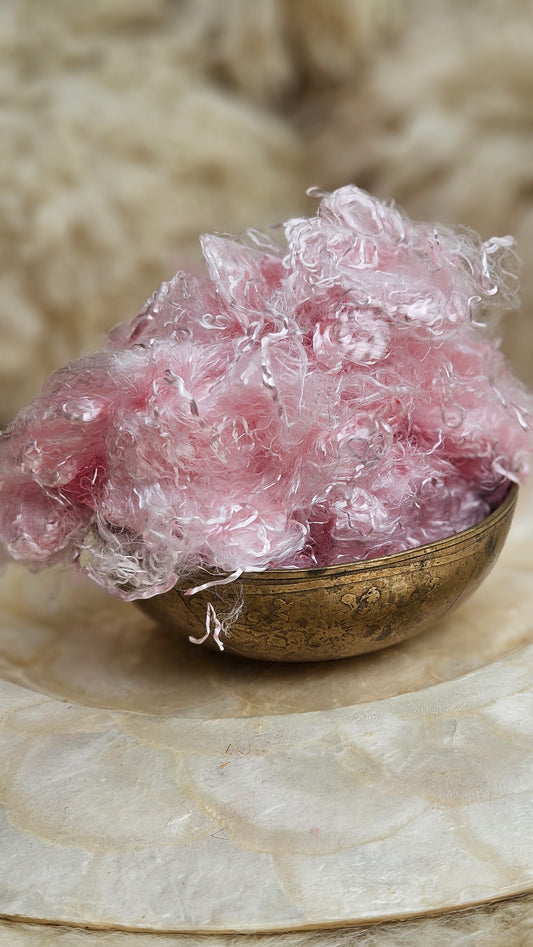 KUNZITE - hand-dyed eucalyptus crimp faux-silk for art yarn embellishing, fiber blending, felting, and papermaking - 2 oz | 57 g