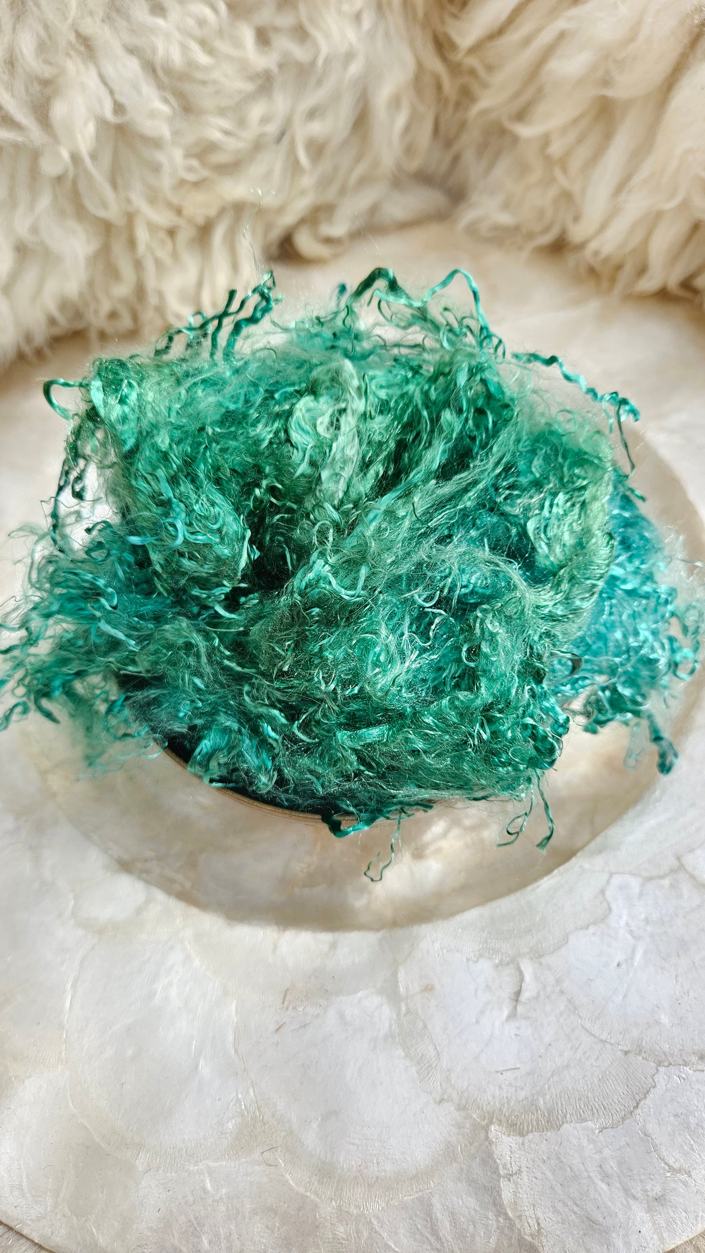 EMERALD Eucalyptus Crimp Hand Dyed Effects Fiber - 2 ounces