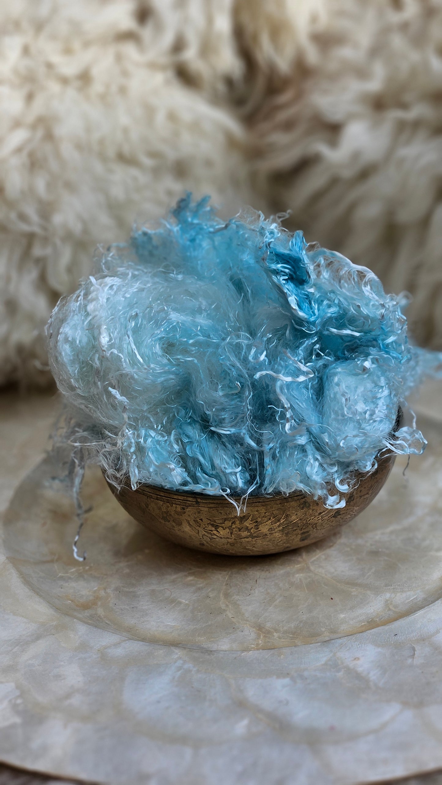 LARIMAR - hand-dyed eucalyptus crimp faux-silk for art yarn embellishing, fiber blending, felting, and papermaking - 2 oz | 57 g