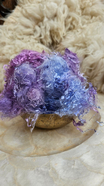 TANZANITE Eucalyptus Crimp Hand Dyed Effects Fiber - 2 ounces