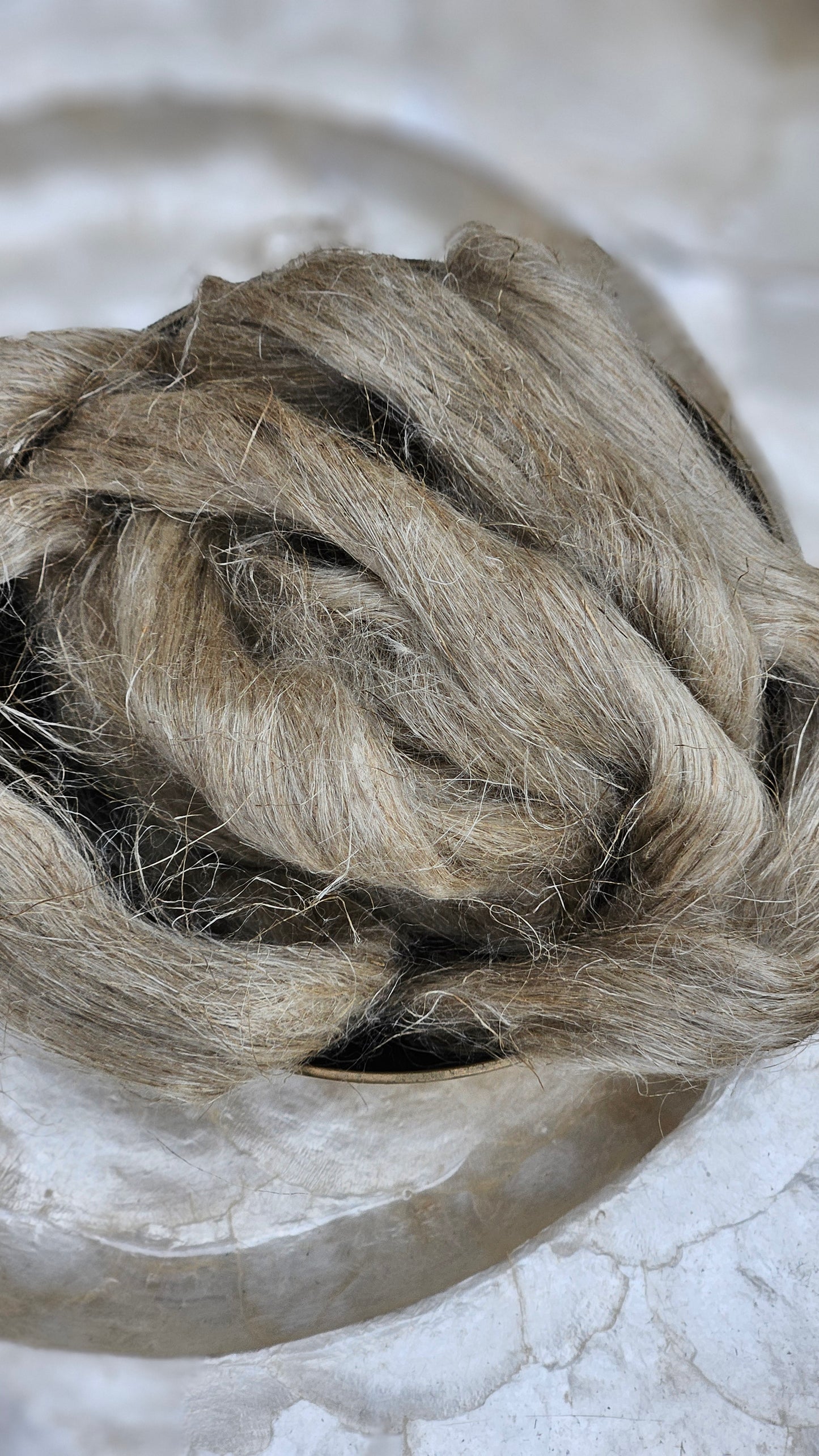 NATURAL TAN Dyed Flax Linen Roving - 1 ounce