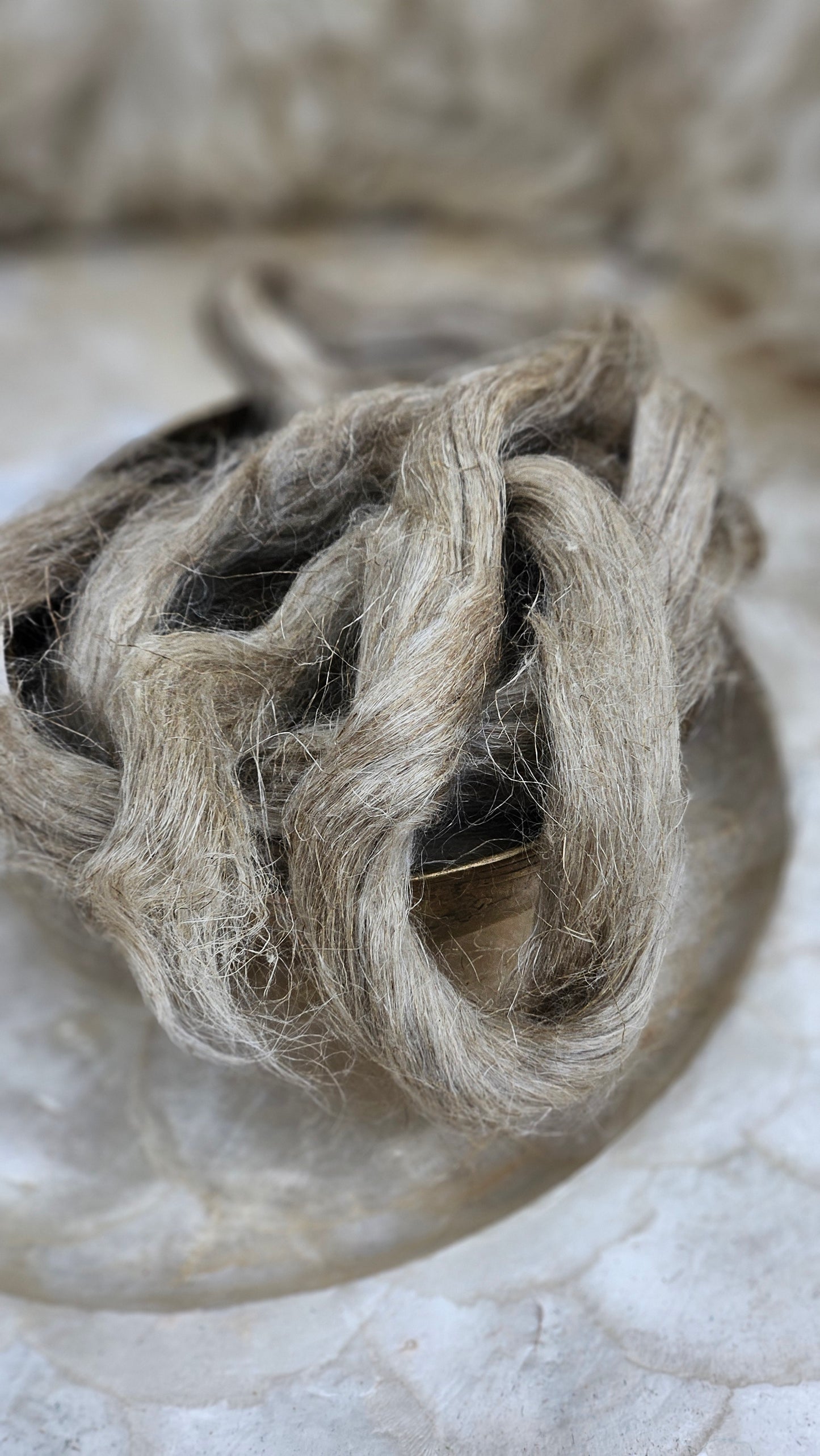 NATURAL TAN Dyed Flax Linen Roving - 1 ounce