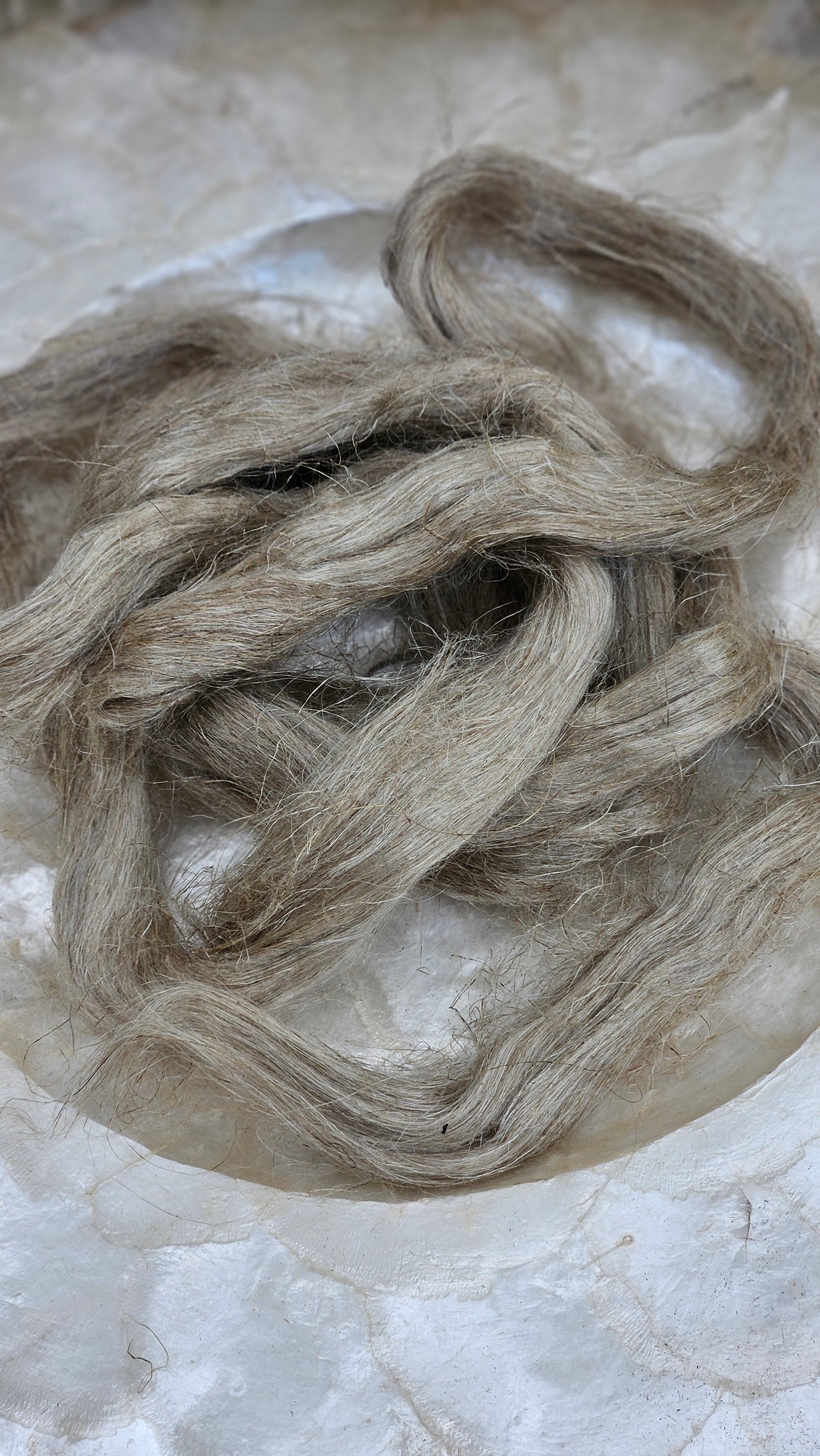 NATURAL TAN Dyed Flax Linen Roving - 1 ounce