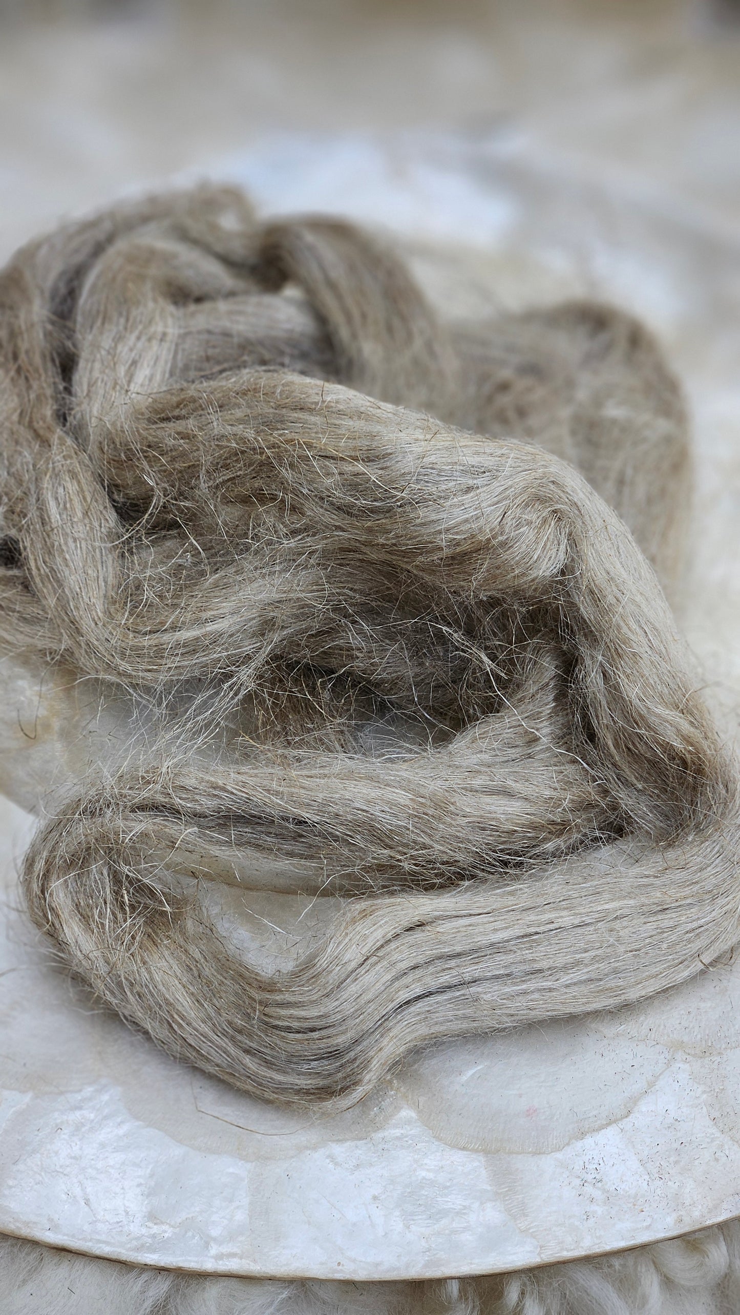 NATURAL TAN Dyed Flax Linen Roving - 1 ounce
