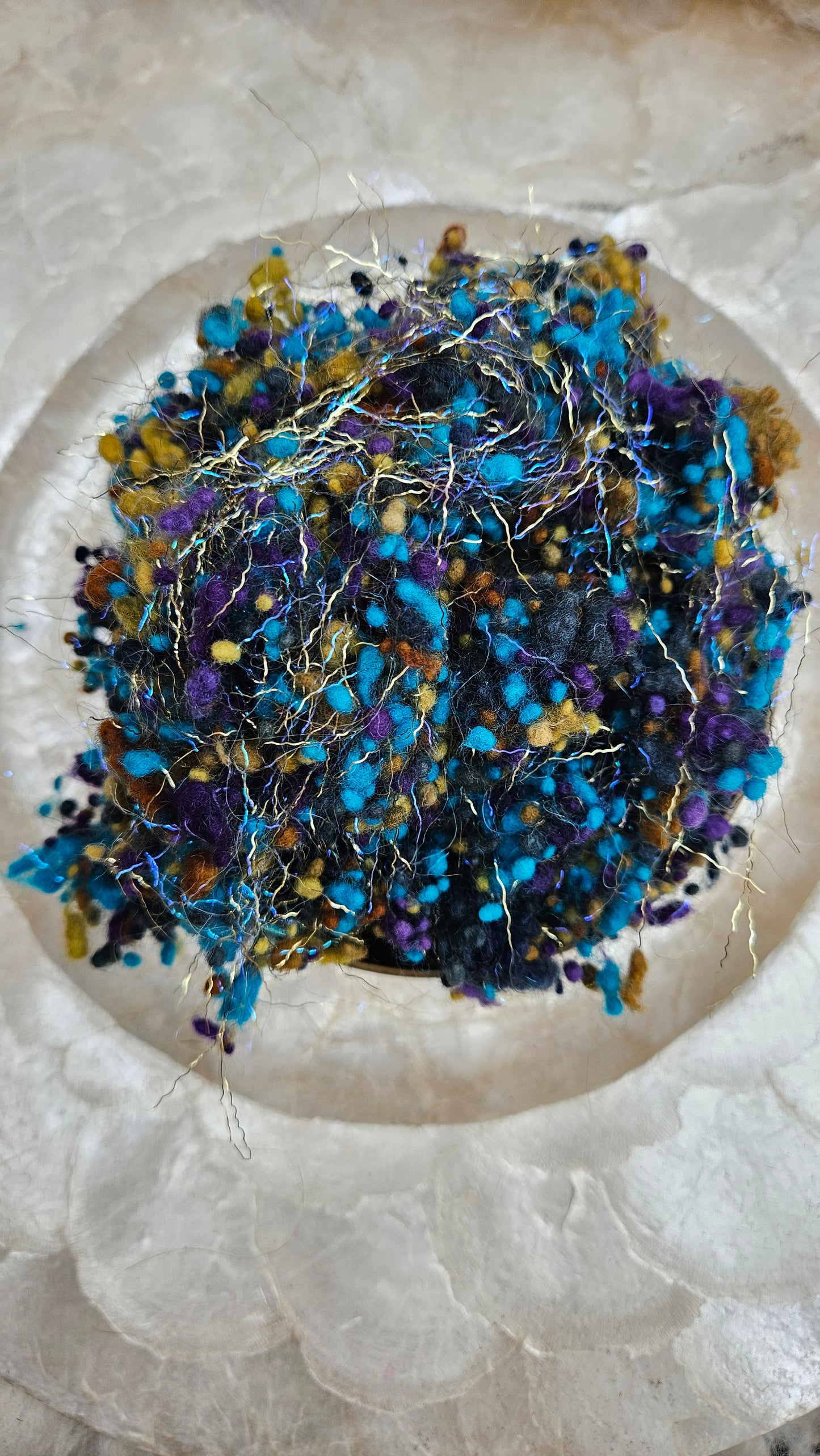 RAVENNA GOLD - hand-dyed fine wool nepps with Angelina sparkle for fiber blending and felting - 1 oz | 28 g