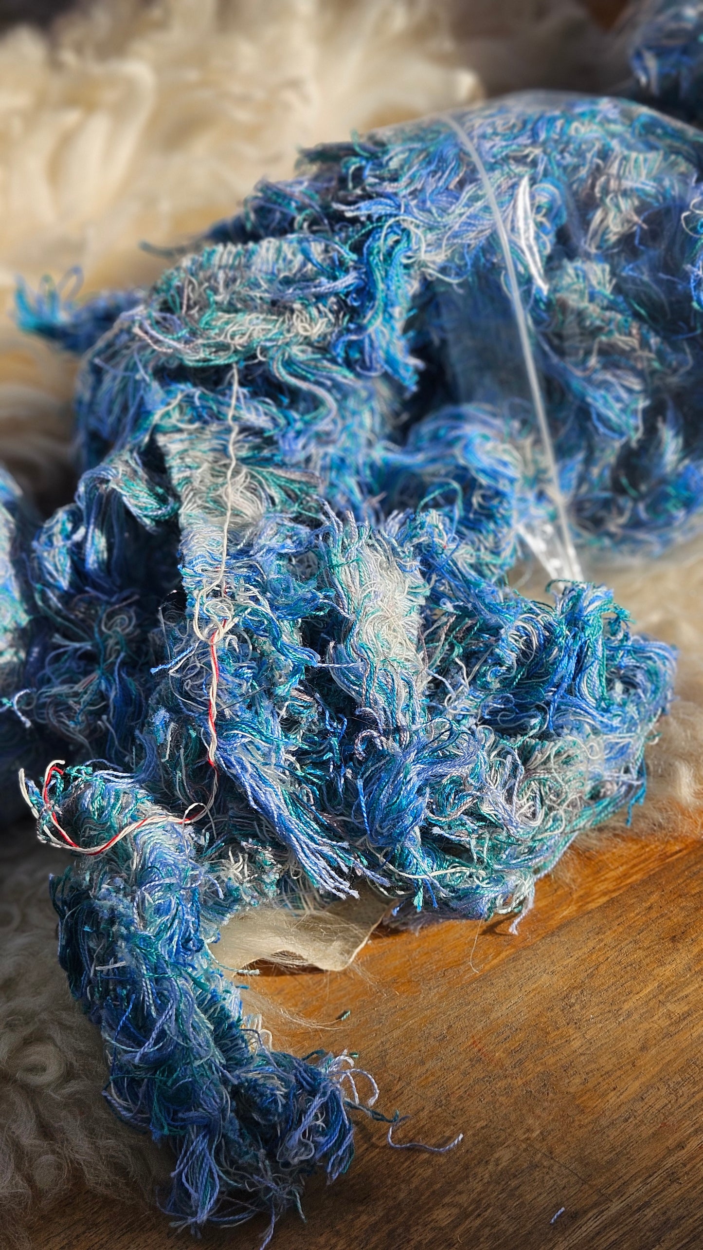 BLUE SELVAGE 005 - rare American-made soft and thick textile selvedge for rug and art weaving and art yarn - 14 oz | 397 g