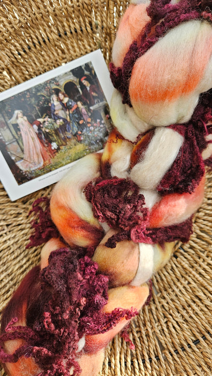 ART ROVING - hand-dyed Polwarth Alpaca BFL - Waterhouse Miranda and the Tempest Collection 116 - 3.4 oz