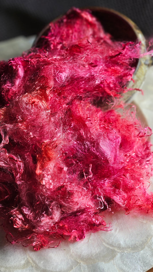 KUTNOHORITE - hand-dyed eucalyptus crimp faux-silk for art yarn embellishing, fiber blending, felting, and papermaking - 2 oz | 57 g