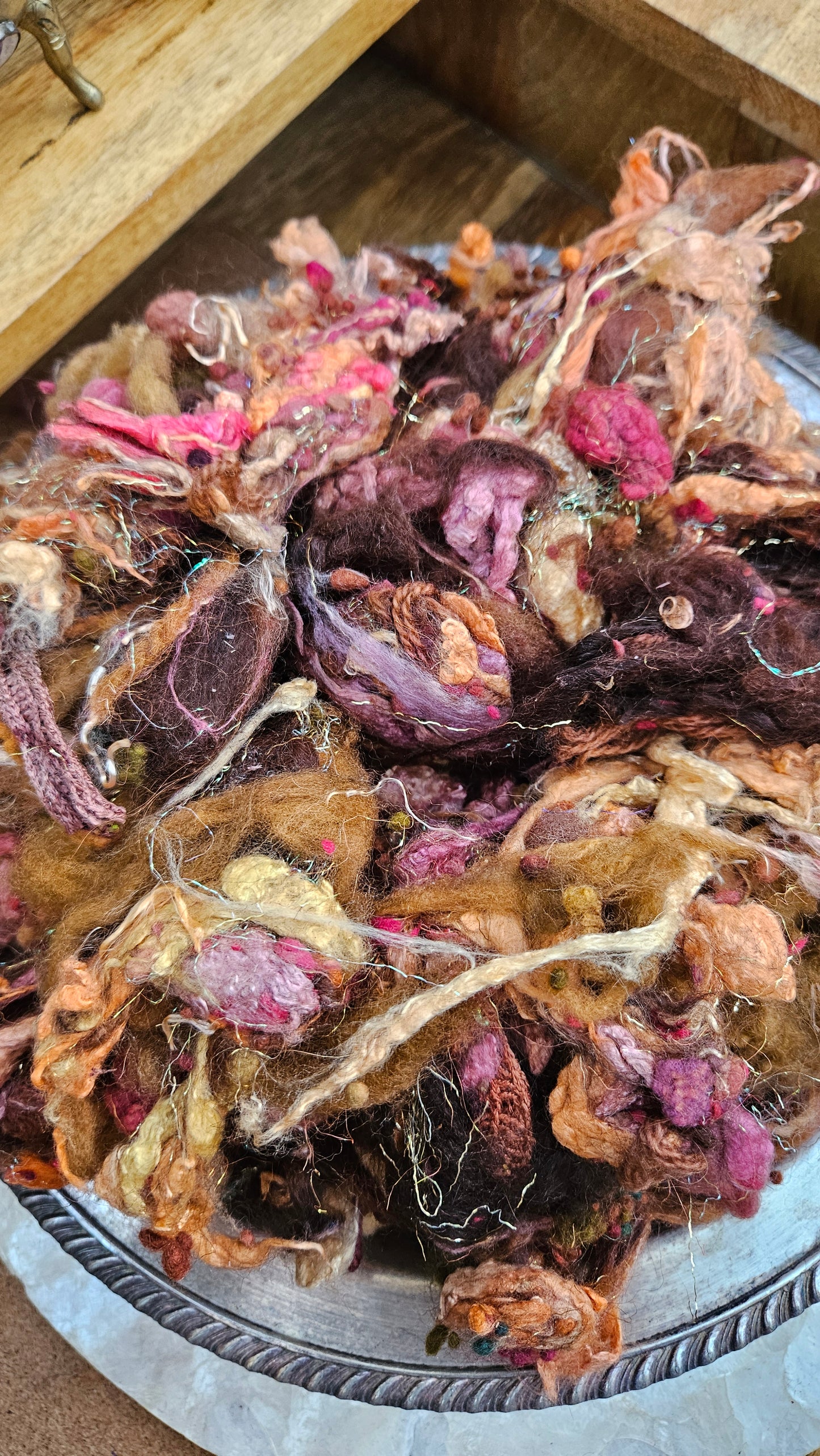 MIDSUMMER FIELDS - Hand-Dyed Alpaca Bamboo Texture Blend for art yarn embellishing, texture blending, felting, mixed media, and fiber art - 4 ounces | 114 grams