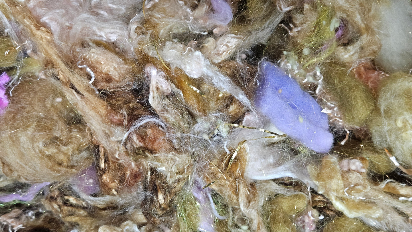 CARNATION - limited edition Mucha Art Nouveau inspired alpaca bamboo texture mix for fiber blending and felting - 3 oz | 85 g