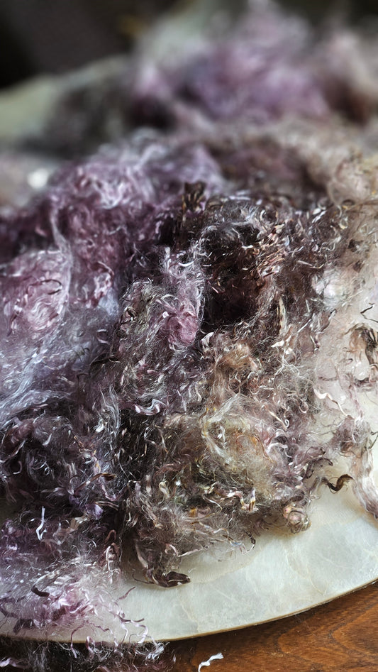 CORDIERITE - hand-dyed eucalyptus crimp faux-silk for art yarn embellishing, fiber blending, felting, and papermaking - 2 oz | 57 g