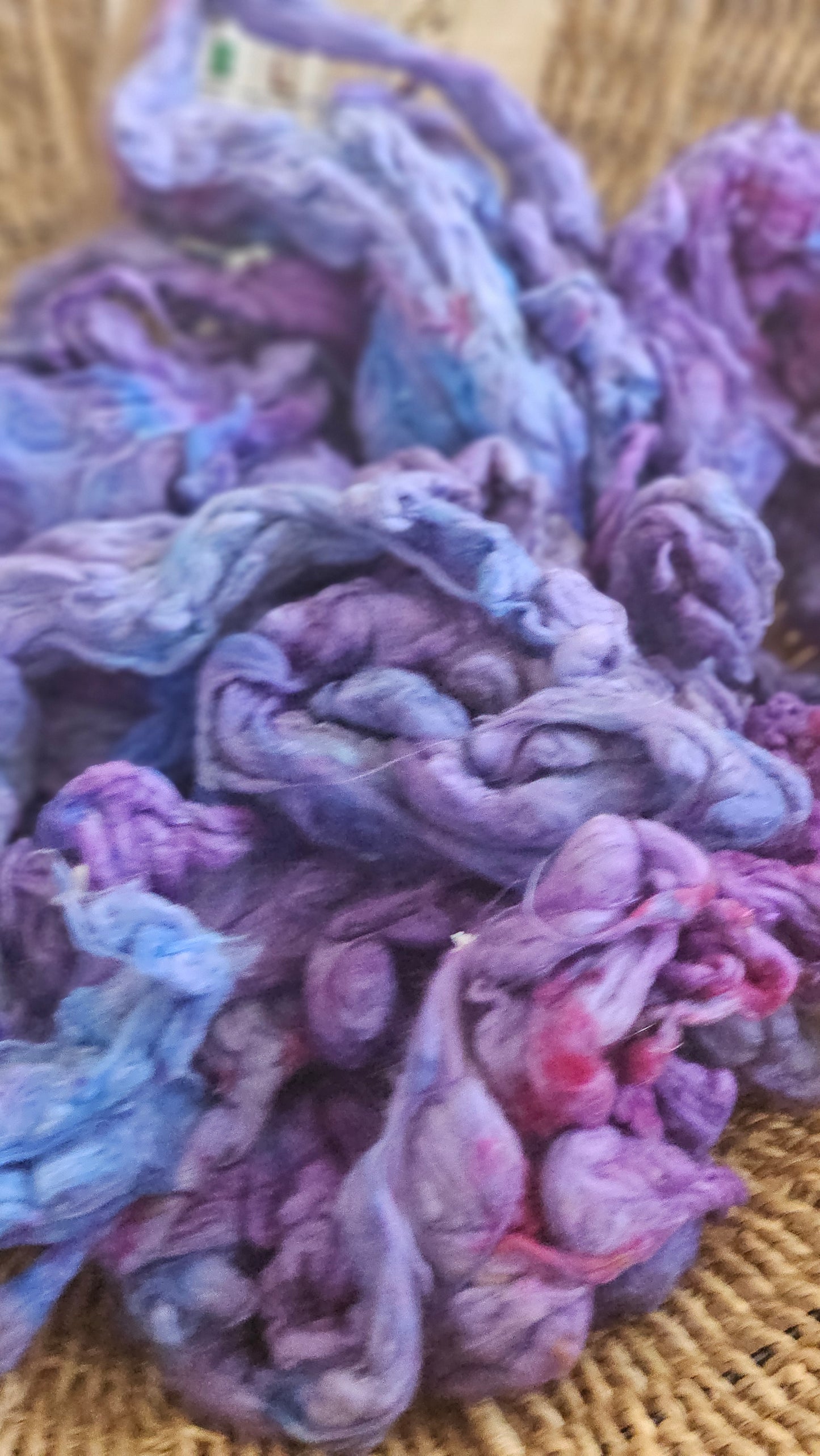 MEMPHIS Hand-Dyed Organic Extra Fine Cotton Noil for fiber art, texture blending, and papermaking - 1 ounce | 28 grams