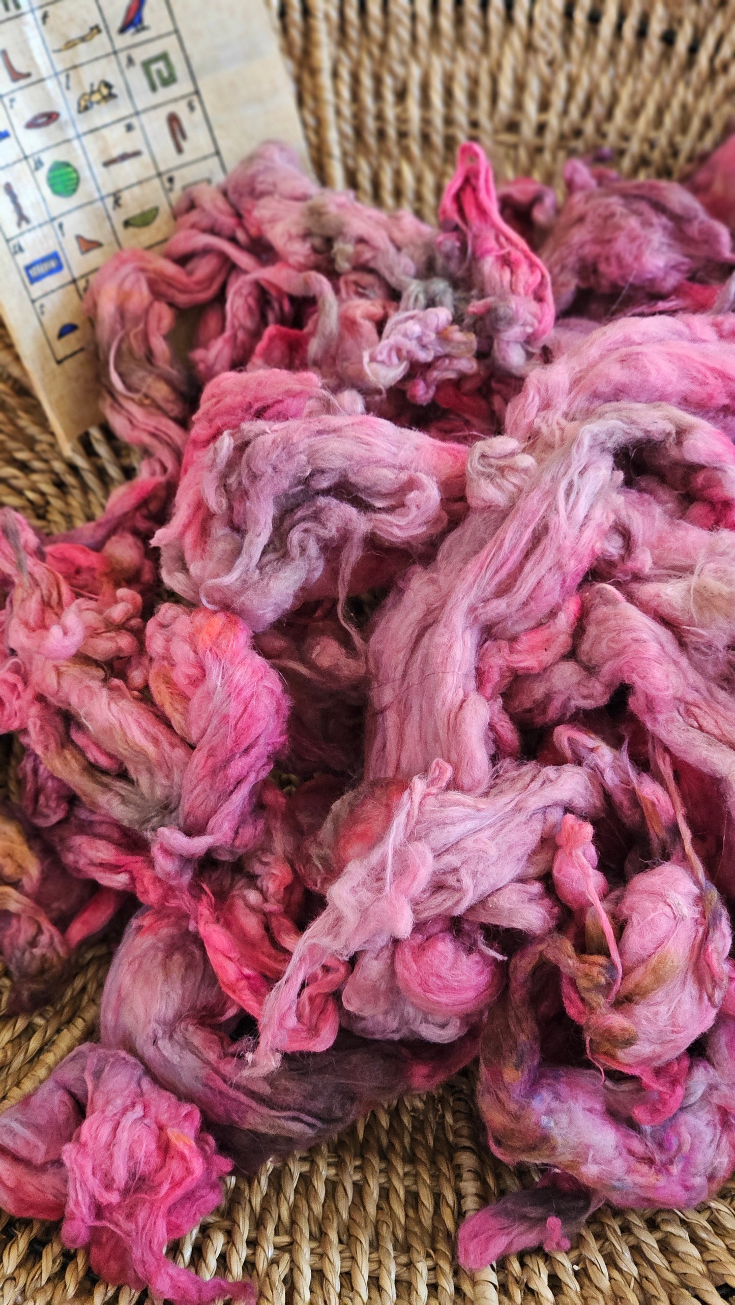 APOPHIS Hand-Dyed Organic Extra Fine Cotton Noil for fiber art, texture blending, and papermaking - 1 ounce | 28 grams