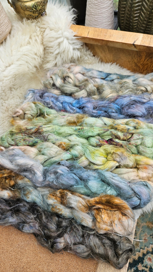 CANTERBURY Hand-Dyed Fine Hemp for fiber art, texture blending, and papermaking - 2 ounces | 57 grams
