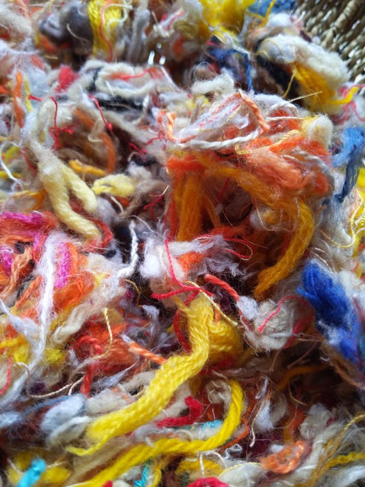 POLLOCK - recycled thread mix for fiber blending, felting, and papermaking - 3 oz | 85 g